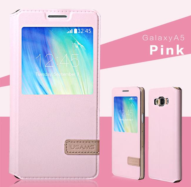 Màu hồng rất đẹp của bao da Galaxy A5 hiệu Usams