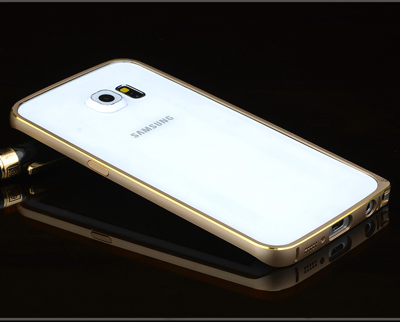 Ốp viền nhôm chỉ vàng Galaxy S6 Edge chính hãng