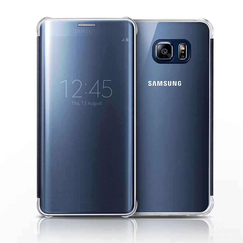 Bao da Clear View Cover Galaxy S6 Edge Plus chính hãng màu xanh tím than.