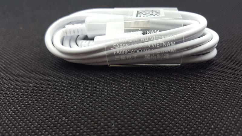Cable USB Galaxy S7 chính hãng Samsung được sản xuất tại nhà máy Samsung Việt Nam.